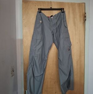 Rare Kikgirl Rave Y2K Gray Wide Leg Cargo Phat Pants